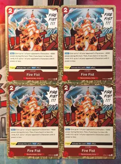 4x Fire Fist OP05-019 Rare Englisch PLAYSET NM One Piece - Image 1