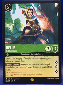 Disney Lorcana Belle Hidden Archer 72/204 Legendary EN 2 Rise of the Floodborn - Image 1