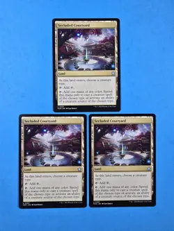 3x Secluded Courtyard Foundations 2025 FDN Mtg Magic Gathering Land Card 267 - Image 1