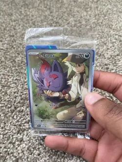 N's Zorua SVP189 Promo Black Star Holo Sealed Pokemon Card NM - Image 1