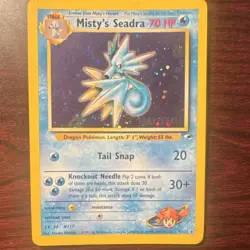 Pokemon Misty's Seadra Prerelease Holo Gym Heroes 9/132 70 HP English Card - Image 1