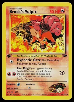 Pokemon Card - Brock's Vulpix Gym Challenge 37/132 Uncommon 1st Edition - Image 1