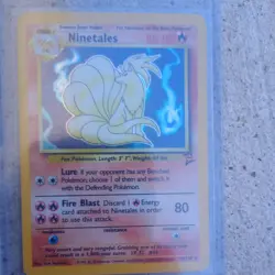 Ninetales 13/130 Holo Rare Base Set 2 Pokemon Card small dent - Image 1