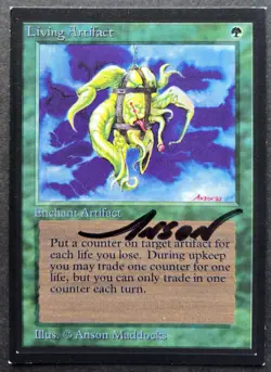 SIGNED MtG Magic Anson Maddocks _ Beta CE _ Artist Proof _ LIVING ARTIFACT _1/50 - Image 2