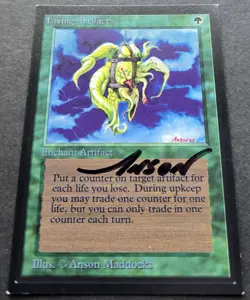 SIGNED MtG Magic Anson Maddocks _ Beta CE _ Artist Proof _ LIVING ARTIFACT _1/50 - Image 3
