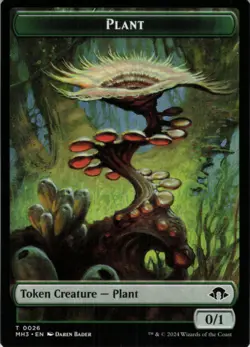 MTG Ape (Ripple Foil) // Plant Double-Sided Token Foil NM MH3 Commander - Image 2