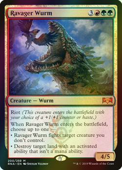MTG Ravager Wurm Foil ** Ravnica Allegiance ** English (NM) - Image 1