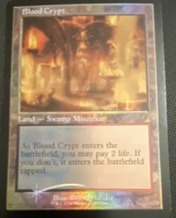 Blood Crypt (retro frame); Magic: The Gathering Foil Land - swamp mountain - Image 1