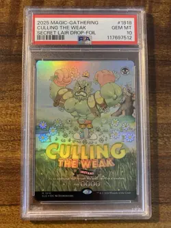 MTG✨CULLING THE WEAK Full Art🌈 FOIL✨SLD Twisted Toons PSA 10 RARE Instant POP 2 - Image 1