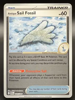 Pokemon Antique Sail Fossil 069/088 Reverse Holo Perfect Order NM - Image 1