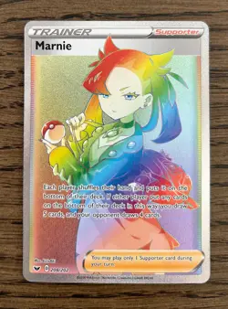 Pokemon SWORD AND & SHIELD - MARNIE SECRET RARE TRAINER 208/202 - NM - Image 1