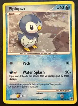 2007 Pokemon Diamond And Pearl - Piplup Holo 93/130 MP SWIRL - Image 1