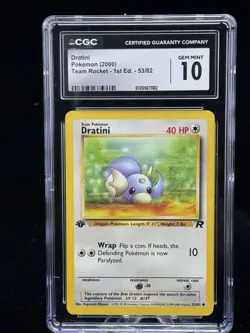 Dratini #53 1st Edition Team Rocket 2000 Pokemon CGC 10 🐉 - Image 1