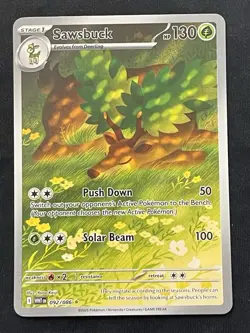 Pokemon TCG Sawsbuck 092/086 SV11W White Flare 130 HP Illustration Rare Holo Eng - Image 1