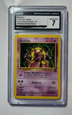 POKEMON MEWTWO BLACK STAR PROMOS 14 MEWTWO STRIKES BACK CGC 7 - Image 1