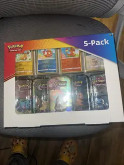 Pokemon S&V 151 - 5 Pack Mini Tins w/ 4 Promo Costco Bundle SEALED MEOWTH & MORE - Image 1
