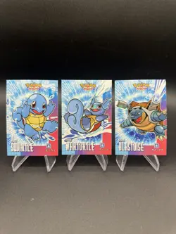 Squirtle Wartortle Blastoise Cracked Ice Holo Pokemon 2024 Database Attacks Peru - Image 1