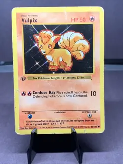 Pokemon TCG Vulpix 68/102 Base Set (Shadowless) Regular WOTC VTG 1999 HP - Image 1