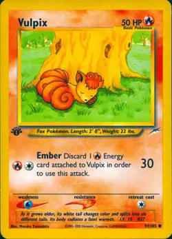 VULPIX 91/105 COMMON NEO DESTINY POKEMON 1ST EDITION MP - Image 1