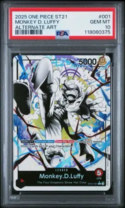 Monkey D. Luffy PSA 10 English One Piece ST21-001 Gear 5 2025 Alternate Art - Image 1