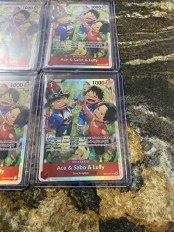 4x Ace & Sabo & Luffy OP13-007 SR - One Piece TCG English Playset Near-Mint - Image 3