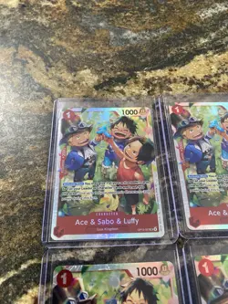 4x Ace & Sabo & Luffy OP13-007 SR - One Piece TCG English Playset Near-Mint - Image 5