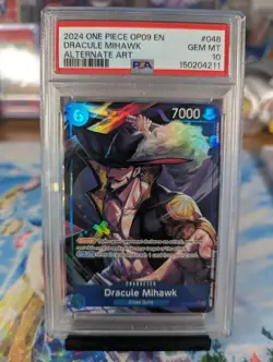 Dracule Mihawk OP09-048 Emperors in the New World Foil Super Rare PSA 10 LOW POP - Image 1