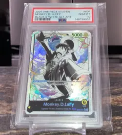 ONE PIECE PSA 10 GEM MINT MONKEY D LUFFY ST29-001 BLACK & WHITE ALTERNATE ART - Image 1