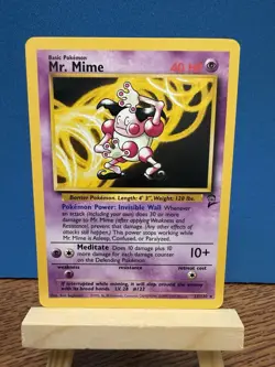 Pokemon TCG Mr. Mime 27/130 Base Set 2 Rare WOTC Vintage Card - Image 1