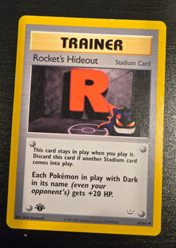 NM 1st Edition Rocket's Hideout 63/64 Trainer Card - Image 1