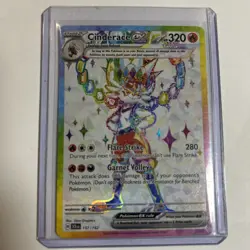 Pokemon Cinderace EX Full Art Ultra Rare Rainbow Holo Card 157/142 Stellar NM/M - Image 1