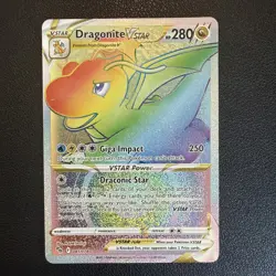 Pokemon GO Dragonite VSTAR 081/078 Rainbow Secret Rare Holo Card LP - Image 1