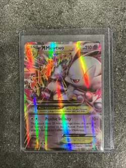 Pokemon M Mega Mewtwo EX Ultra Rare Holo TCG Card 64/162 - Image 1