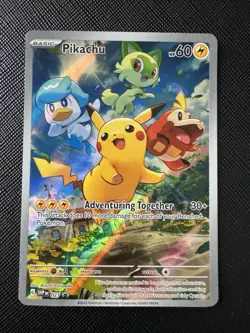 Pikachu SVP Promo 027 Holo Full Art 60 HP Adventuring Together Pokemon Card - Image 1