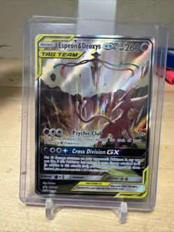 Pokemon Espeon & Deoxys GX SM240 SM Promo Holo Card TAG TEAM 260 HP - Image 1