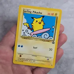 Surfing Pikachu Black Star Promo WOTC 28 Pokemon Card EX/NM Condition - Image 1