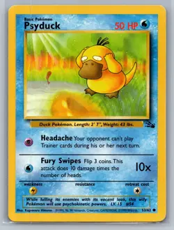 Psyduck Fossil #53/62 Common Pokemon Card - Image 1