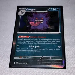 Pokemon TCG Gengar Stage 2 Holo Rare 130 HP Mind Jack POR 050/088 Nintendo Card - Image 1