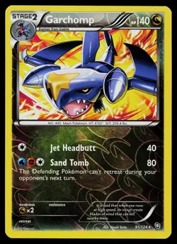 Pokemon Card - Garchomp Dragons Exalted 91/124 Reverse Holo Rare - Image 1