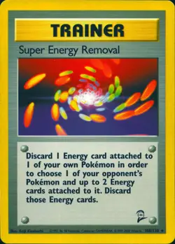 SUPER ENERGY REMOVAL 108/130 RARE BASE SET 2 POKEMON MP - Image 1