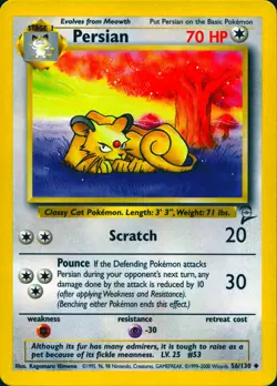PERSIAN 56/130 UNCOMMON BASE SET 2 POKEMON NM - Image 1