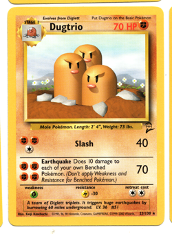 Pokemon Dugtrio Base Set 2 23/130 2000 TCG Never Played - NM - Image 1