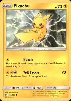Pikachu 66/236 Common Cosmic Eclipse Pokemon NM - Image 1