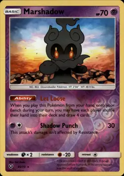 Marshadow 45/73 Holo Rare Shining Legends Pokemon Reverse Holo NM - Image 1