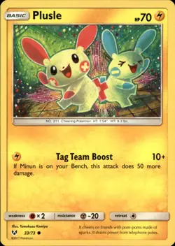 Plusle 33/73 Common Shining Legends Pokemon NM - Image 1