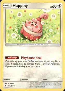 Happiny 161/214 Uncommon Unbroken Bonds Pokemon NM - Image 1