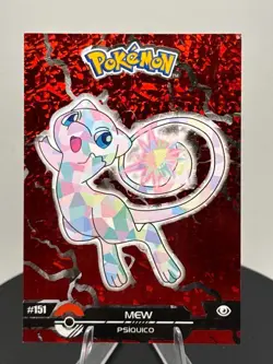 Mew #151 - Red Crystal Holo Box Hit - Crystal Dark Black - Pokemon Card - Image 3