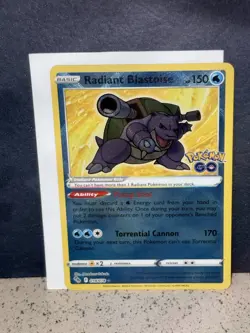 Radiant Blastoise 018/078 Pokemon GO Radiant Rare Holo Basic 150 HP - Image 1
