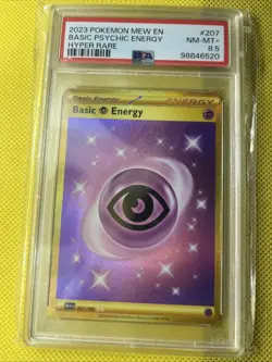 2023 Pokemon Mew EN Basic Psychic Energy Hyper Rare PSA 8.5 - Image 2