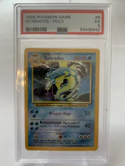 1999 Pokemon Base Set Gyarados Holo 6/102 PSA 5 EX - Image 1